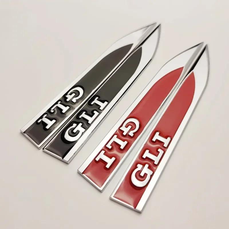 2PCS Emblema Adesivo Logo GTD GLI 3D Metal Acessórios de Estilo Decalques de Emblema para Para-lama Lateral da Carroceria do Carro Para VW Golf 7 6 5