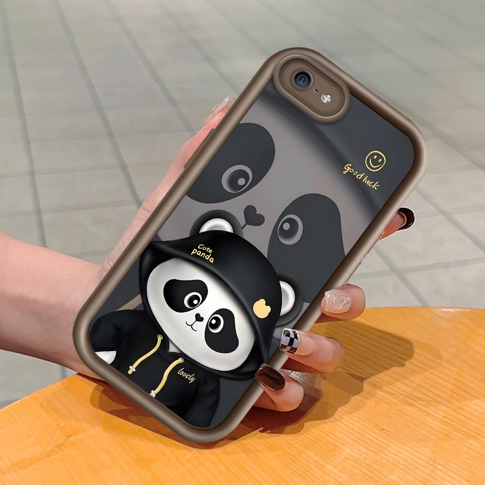 

М яка силіконова квадратна драбина з друкованим малюнком Корпус для телефону Повне покриття Камера Протиударний захист Гумовий чохол для iPhone Infinix Tecno OnePlus Google Pixel 8 коричневий