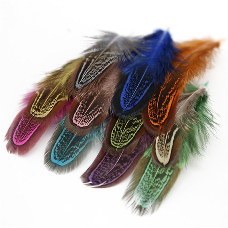 20PCS Natural Colorful Small Ringneck Pheasant Feathers for Crafts 3-7cm Earrings Jewelry Creation Carnaval Assesoires Plumes