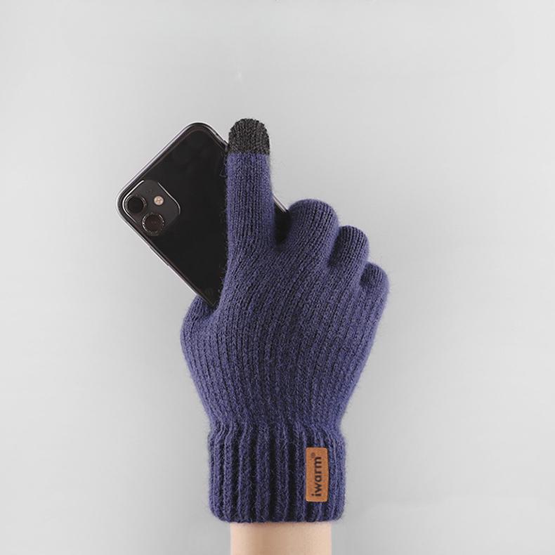 Men's Winter Wool Gloves Made of Alpaca Wool Thickened Wool Gloves Knitted Gloves Touch Screen Gloves