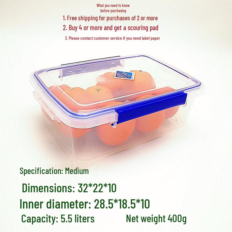 ZISIZ Transparent Rectangular Plastic Food Storage Container