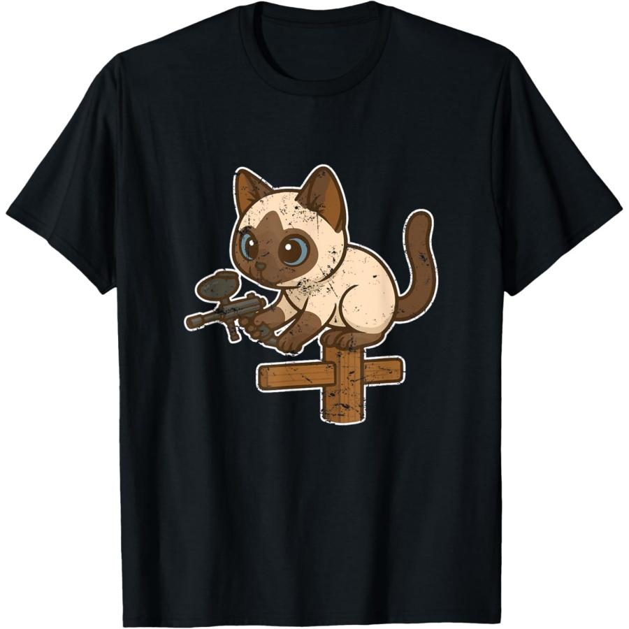 Paintball Siamese Cat Player T-Shirt S