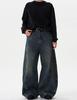 American Retro Washed Distressed Wide-Leg Jeans - Unisex Casual Trend