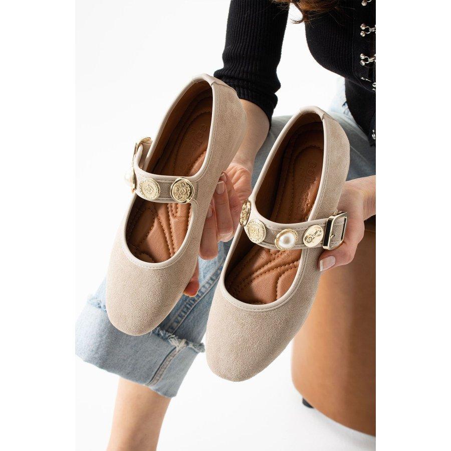 Women's Suede Buckle Strap Flat Shoes