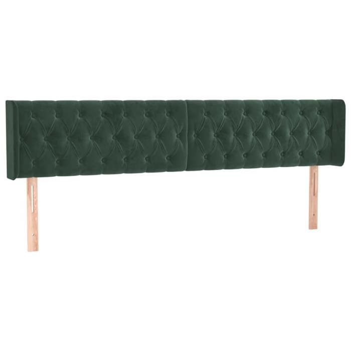 VidaXL Tête de Lit à LED Meuble de Chambre à Coucher Accessoire de Lit Double Tête de Cadre de Lit Intérieur Vert Foncé 3123635