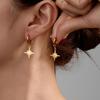 Korean Style Light Luxury Stainless Steel Eight-Pointed Star Earrings for Women - Durable and Fade-Resistant