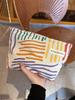Niche Corduroy Color Block Striped Makeup & Skincare Toiletry Travel Bag