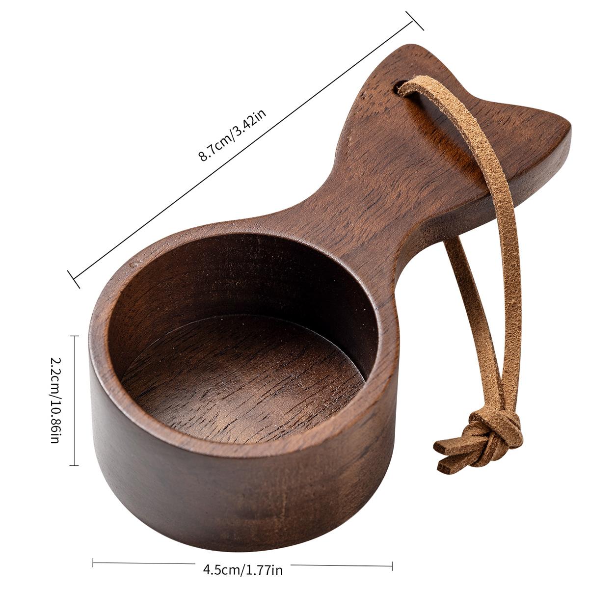 

1 шт. Мерная ложка для кофейных зерен из массива дерева, ложка из орехового дерева, деревянная ложка для кофейного порошка, деревянная ложка, кофейная ложка с короткой ручкой