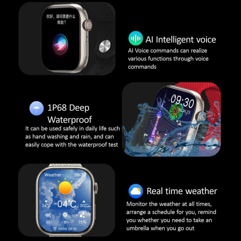 Rainbuvvy HK9 Pro Náramek Chytré hodinky 2,02palcový OLED 410x494 LC11S BT 5.1 Vodotěsné IP67 Podpora Bluetooth volání Sledování kroků Monitorování spánku