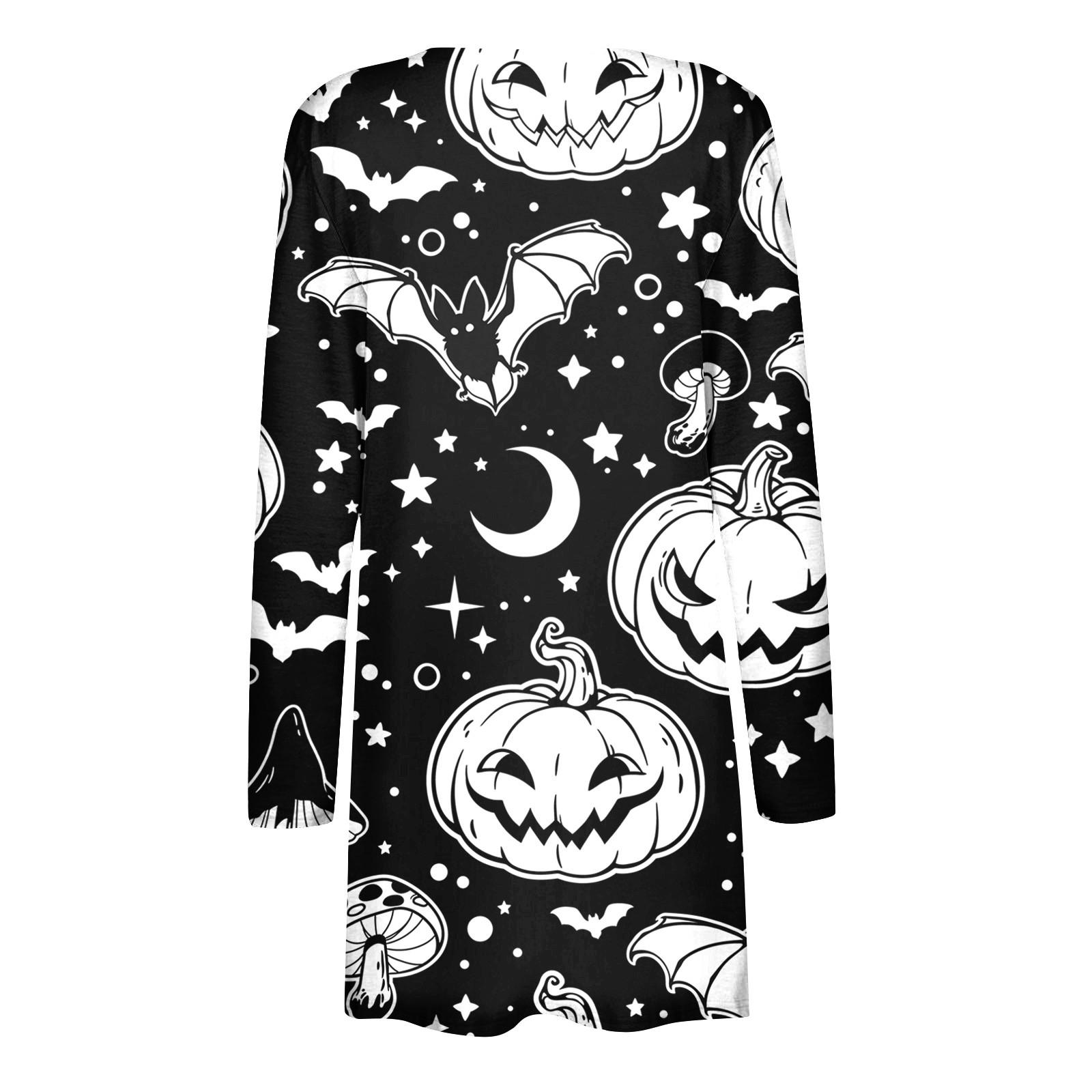 Женская мода Свободные повседневные карманные куртки-кардиганы на Хэллоуин с длинными — фото 6