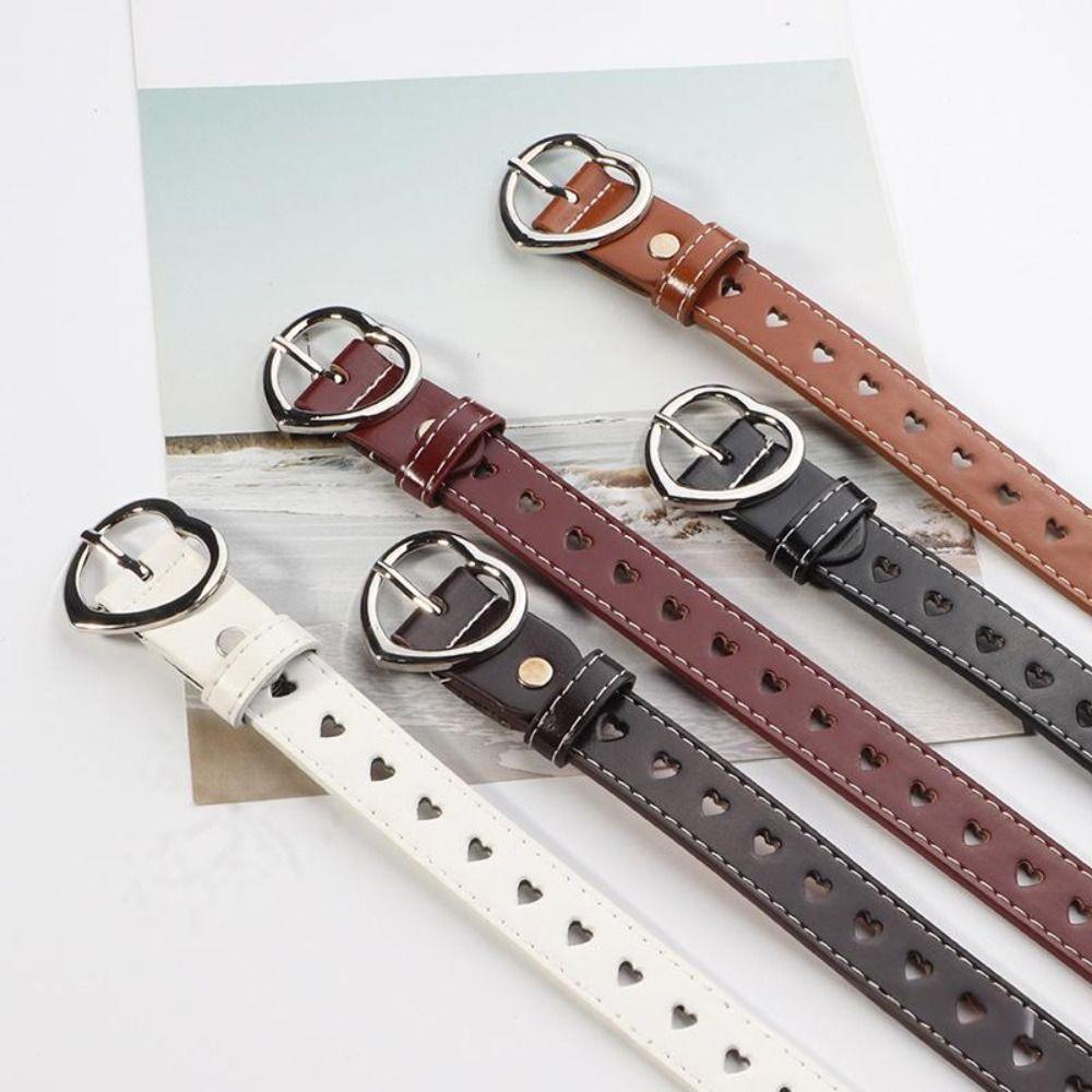 Gothic Love Heart Belts Punk Pin Buckle Waistband Fashion Waist Band  For Women Man