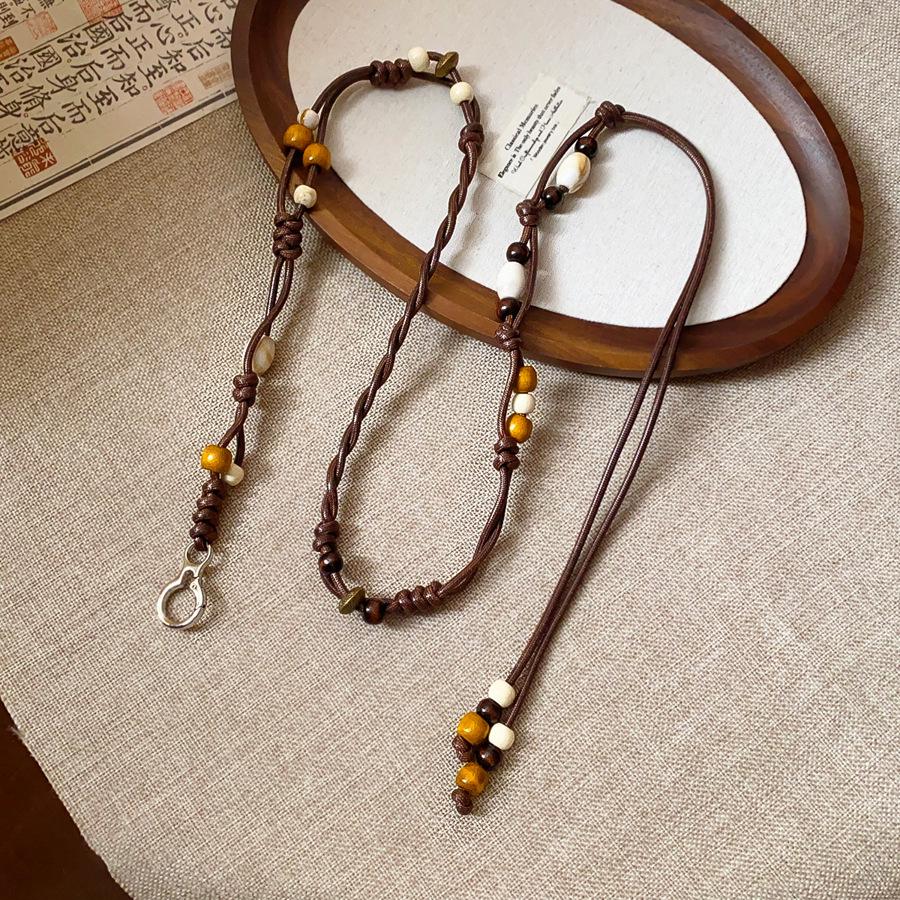 Korean Silk Scarf with Wooden Beads: Trendy, Versatile Waist Chain & Belt for Women