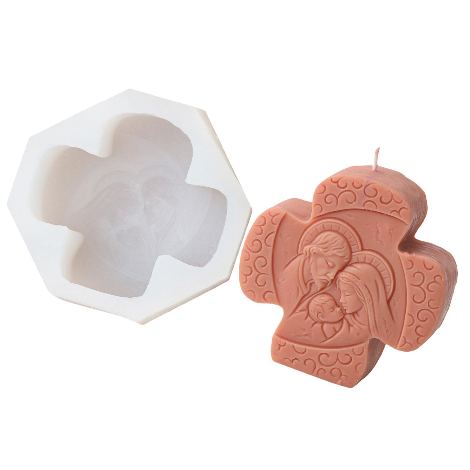 

Силиконовые формы для свечей, формы для украшений, религиозная серия, многоразовые силиконовые формы для поделок, силиконовая текстура для свечей A