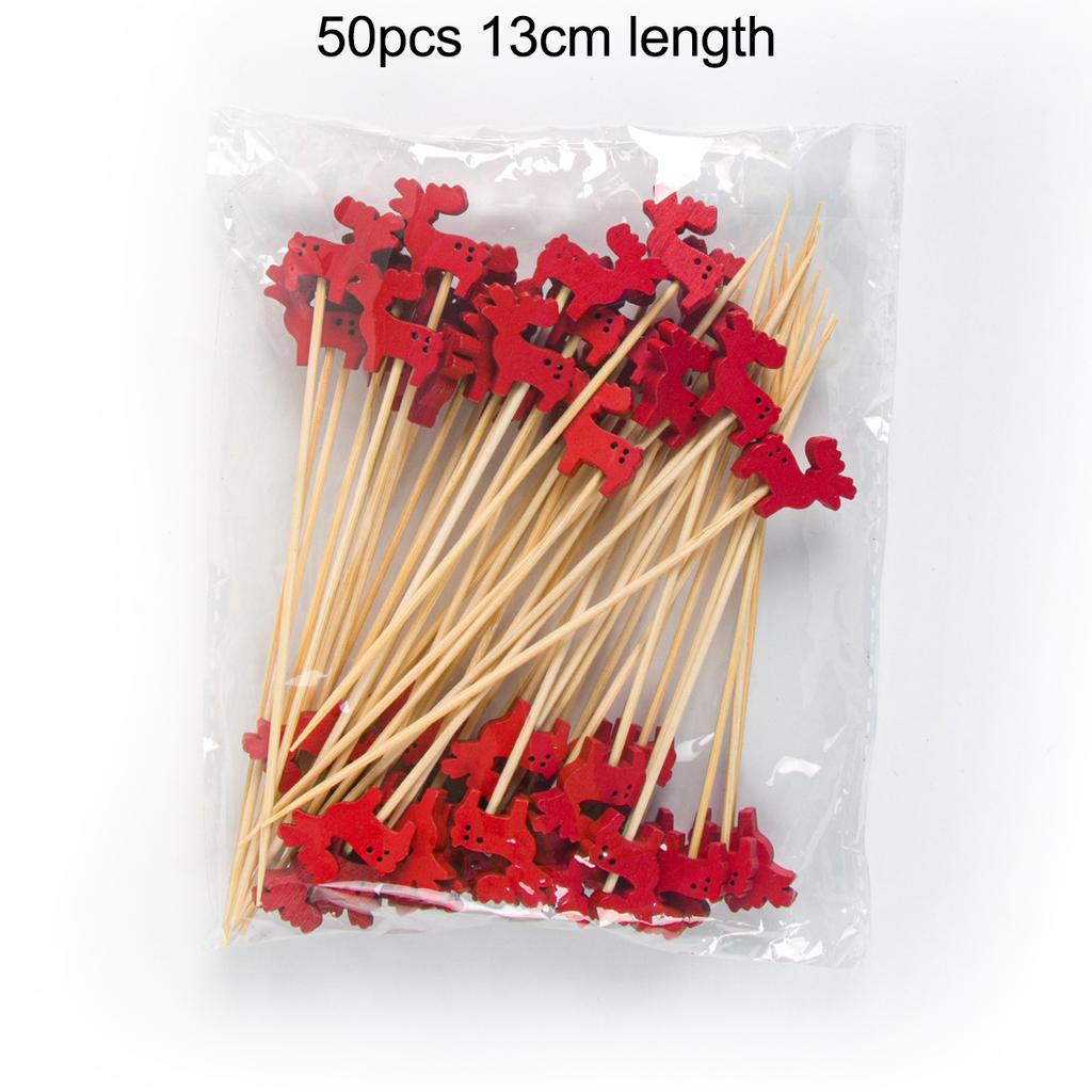 50 ks Vánoční párátka na jídlo Párátka Dezertní bufet Salát Ovocná vidlička Dort Muffin Vánoční párty Špejle Vánoční dekorace Noel navidad 2024