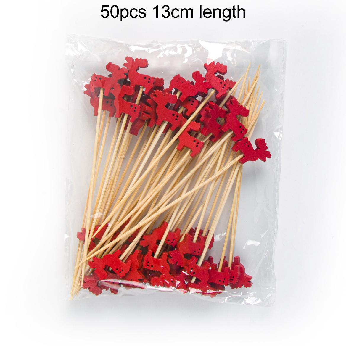 

50 шт. Рождественские палочки для еды Зубочистки Десертный стол Салат Фруктовая вилка Торт Маффин Рождественские палочки для вечеринки Рождественский декор Ноэль Навидад 2024