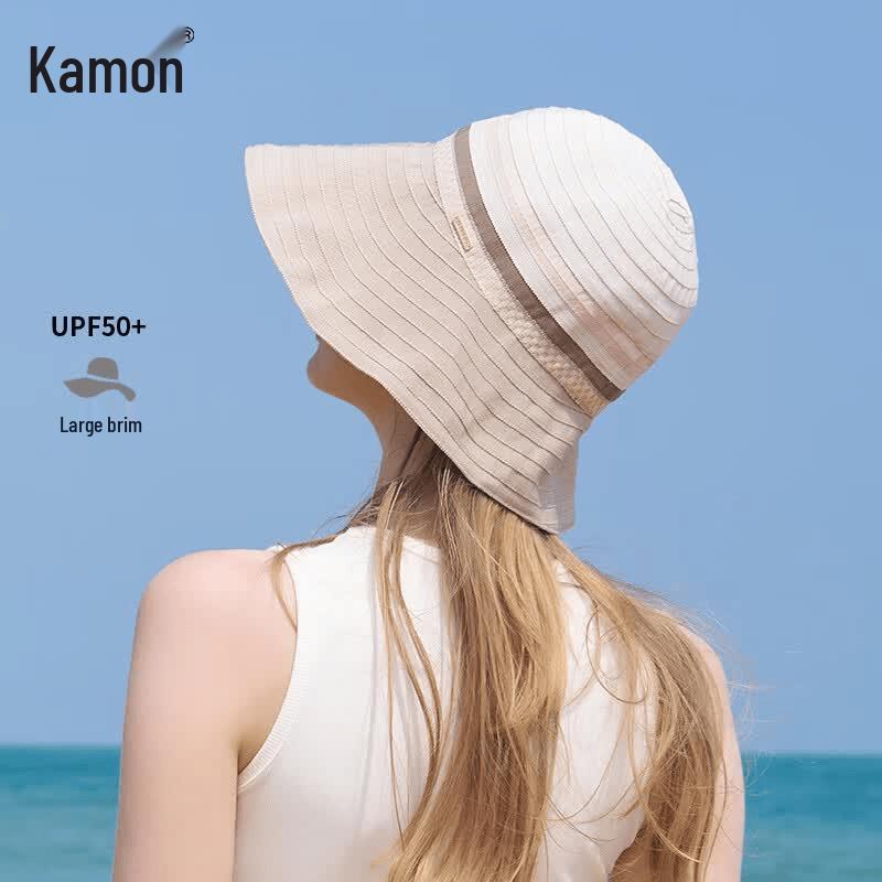 Kenmont Foldable UV Protection Fisherman Hat for Women 55-60cm Head Circumference кремово-бежевый