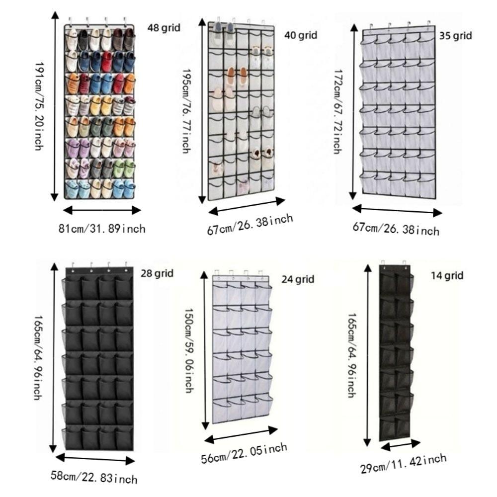 Breathable Over The Door Shoe Organizer Mesh Pockets Hanging Shoe Rack  Door Behind