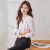 Women's V-Neck Long Sleeve Chiffon Blouse