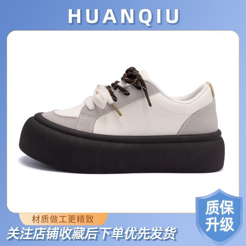 Global soft-soled trend casual board shoes women's ZHQ5810 spring new platform women's shoes versatile height-increasing white shoes