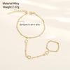 Vintage White Rhinestone Geometric Finger Bracelet for Women Personality Gold Color Hand Chain Bracelet Beach Jewelry Gifts