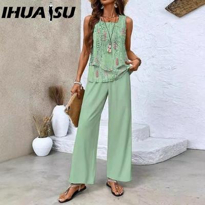 Women's Fashion Casual Sleeveless Pants Suits