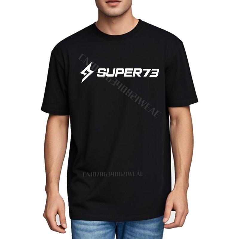 Unisexs T Shirt Breathable Vintage Tshirt Super73 Logo On Black Shirt Summer Cotton Tshirt Trendy Round Neck Tee Graphic