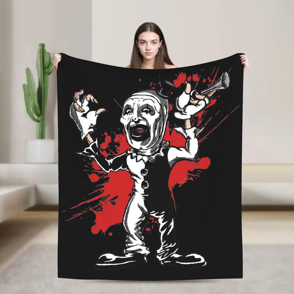 Art The Clown Terrifier Flannel Blanket Horror Movie Funny Throw Blanket For Home 200X150Cm Quilt