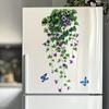 Colorful Butterfly Flowers Refrigerator Decoration Stickers Self-Adhesive Removable Decal Glass/ Door/Wall Sticker Home Decorati