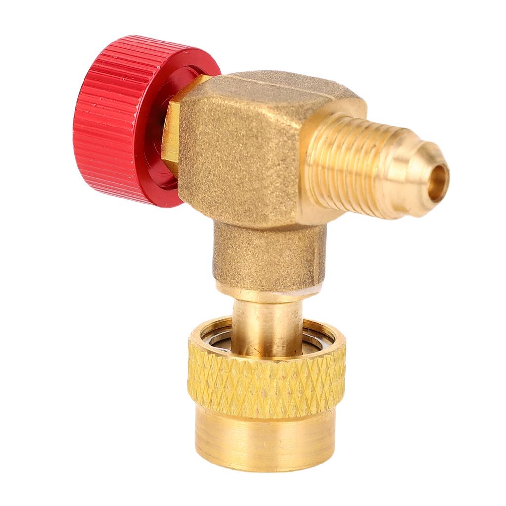 Cooling Fluid Charging Valve 90 Degree Brass Alloy HVAC Control Valve for R22 R32 R410