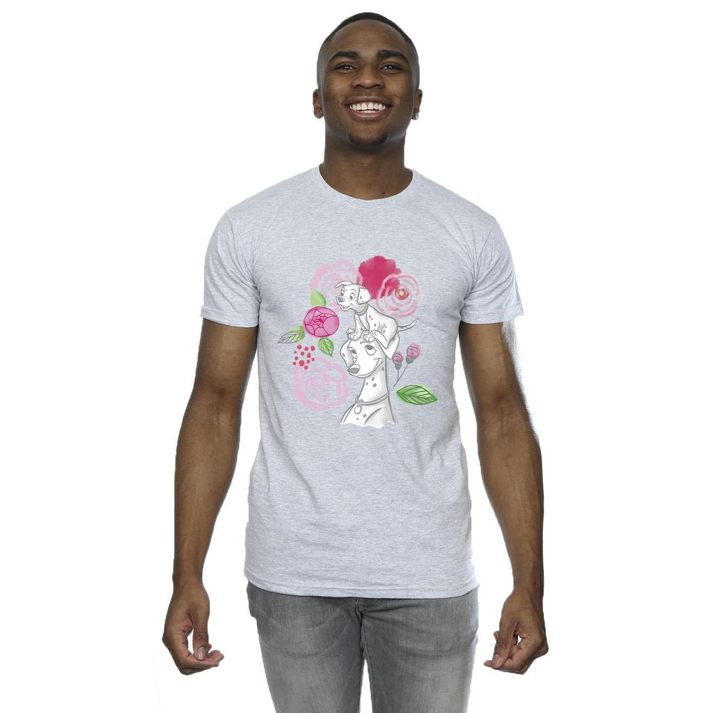 Disney Mens 101 Dalmatians Flowers T-Shirt