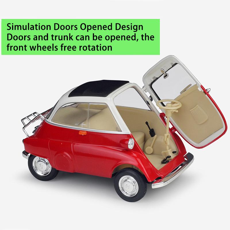 1/18 WELLY BMW Isetta Modello di auto in lega Fonde sotto pressione Veicoli giocattolo in metallo Modello di auto Collezione di alta simulazione Regali per bambini
