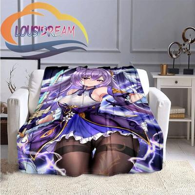 Newest Game Genshin Impact Fashion Sexy  Character Flannel Blanket Quilt Cover Travel Bedding Throw  Bedspread