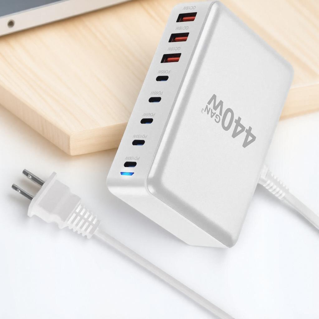 440W USB C Charger 8 Port Charging Station 100W Dual PD Compatible MacBook Pro Air iPad iPhone 16 15 14 13 Pro Max