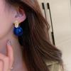 Silver needle retro acrylic pleated water drop stud earrings European and American ins fashion high temperament geometric earrings women