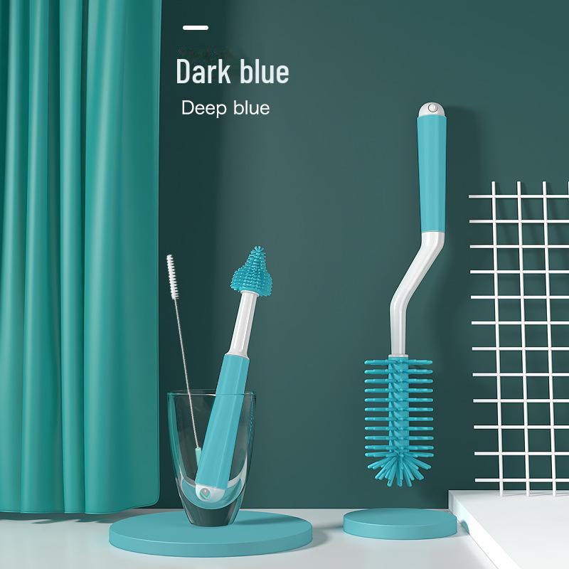 

Портативный набор силиконовых щеток для чистки Misuta: Щетка для мытья бутылочек, щетка для соломинок, щетка для мытья чашек и щетка для сосок. 3 piece set моря/глубокий