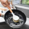 Nordic Wind Kitchen Wash Tool Pot Pan Dish Bowl Wooden Brush Scrubber Cleaning Cleaner Household Cleaning Brush