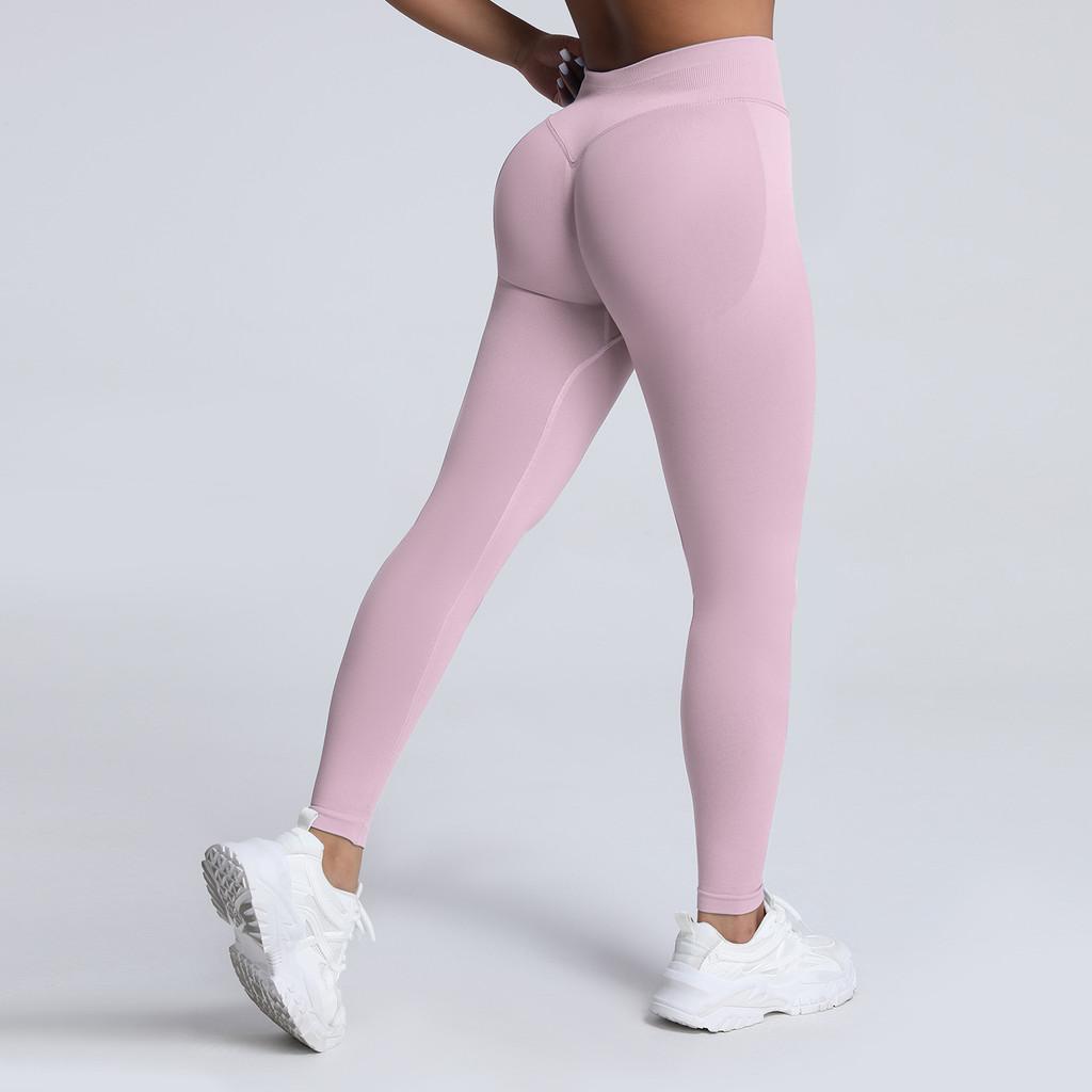 Seamless Matte High Waist Workout Leggings With Peach Lift For Yoga And Running