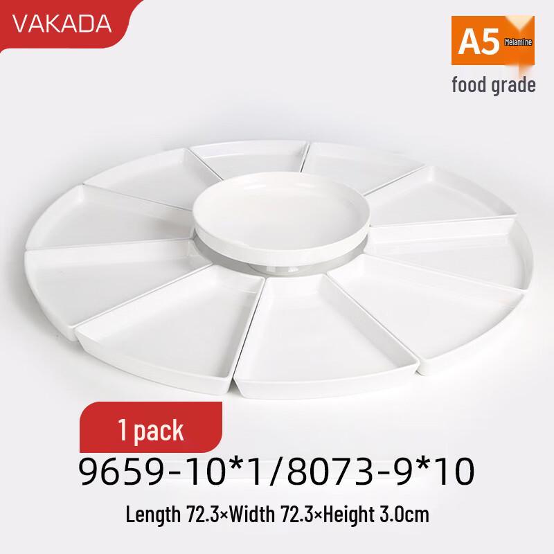 VAKADA Melamine Round Serving Platter