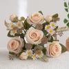 Silk Petals Rose Artificial Flowers Multicolor Decorative Flower Faux Daisy Flower  Party Supplies