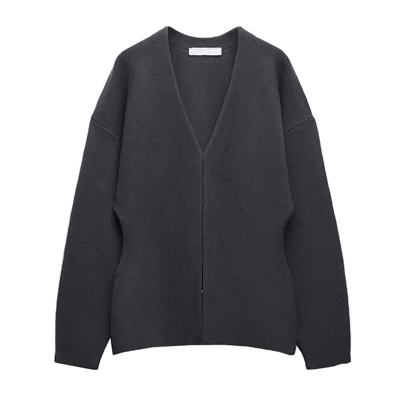 Spring New Commute Style V Neck Loose Sleeves Knitting Outwear 5536160 Texture Mini Skirt 5536161