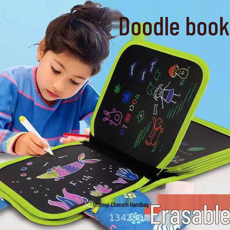 Erasable Children's Cartoon Watercolor Chalk Drawing Board & Coloring Book