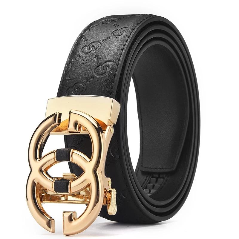 Business Men Belt Casual Fashion Luxury Designer Famous Brand Automatic G Buckle Women Belts Leather Belt for Men Male Jeans