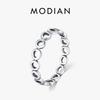 MODIAN 925 Silver Irregular Hollow Round Finger Ring Vintage Stackable Fine Jewelry For Women Party Gifts