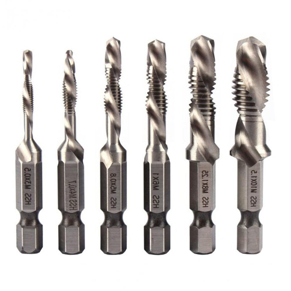 

Набор метчиков и сверл из быстрорежущей стали Метрическая резьба С титановым покрытием Шестигранный хвостовик Метчик с шестигранным хвостовиком 1/4 Размеры M3-M10 HSS Метчик для нарезания резьбы серебряный