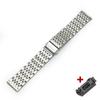 Stainless Steel Watchband Metal Watch Band Premium Solid Polished Bracelet Straps Curved End 24mm 23mm 22mm 21mm 20mm 19mm 18mm