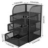 Black Desktop Organizer Metal Stationery Organizer Pen Container Desk Organizer  For Home