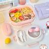 Leak-proof 3 grids Lunch Box Sealed Picnic Box Lunch Box with fork spoon  Outdoor Activities
