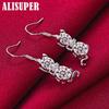 925 Sterling Silver Cat AAA Zircon Drop Earring Jewelry