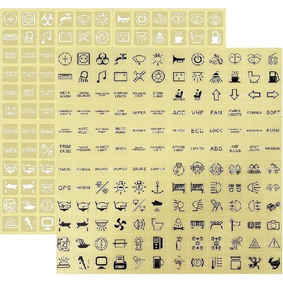 144 Clear Switch Label for Dashboard Central Console Switch Panel Decal for Circuit Panel Marine Boat Truck Camper Dashboard Switch Control Labels