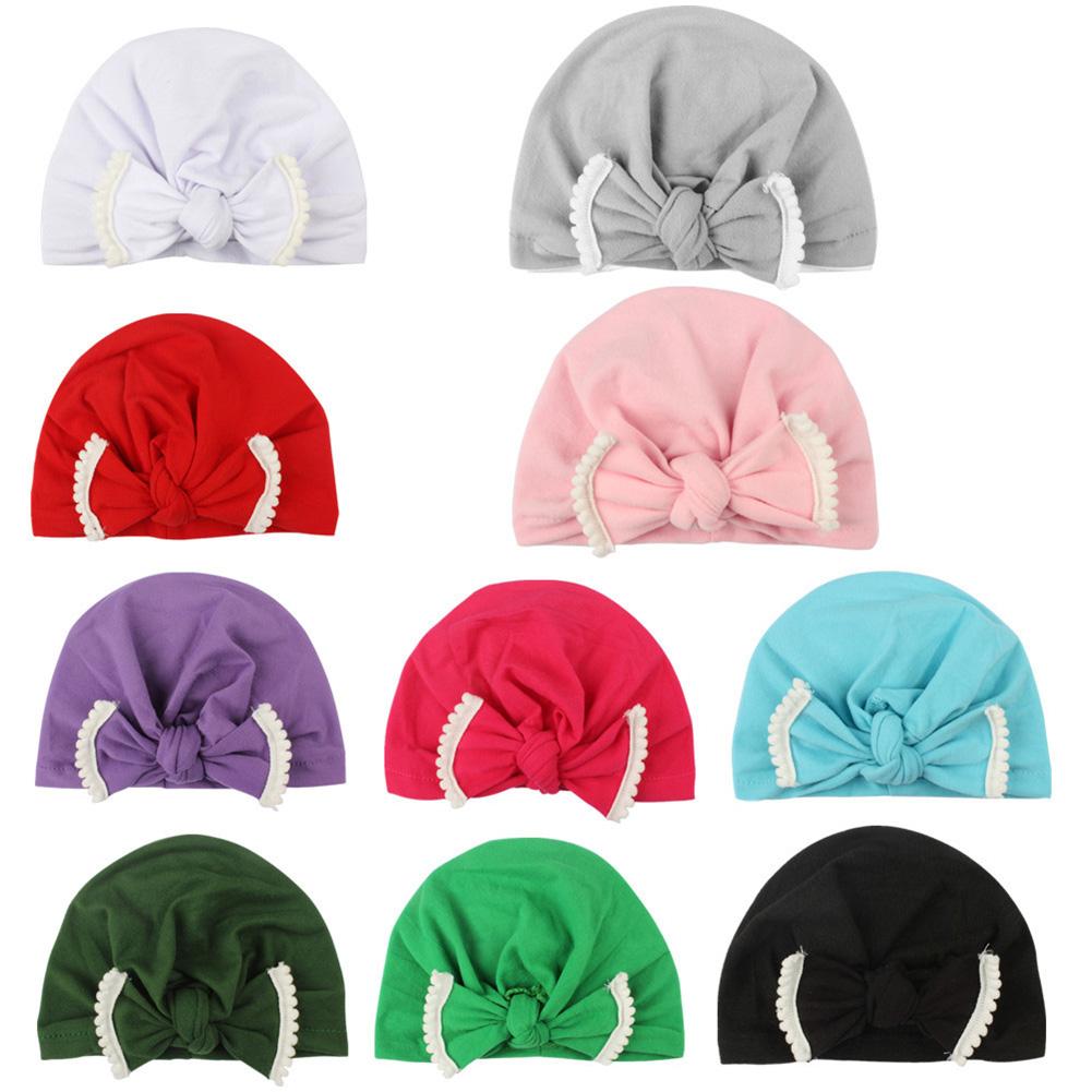 Newborn  Bowknot Turban Knot Cap Cute Beanie Head Warp Cap